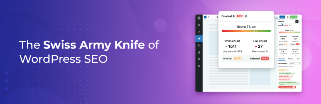 Rank Math - The Swiss Army Knife of SEO - Banner